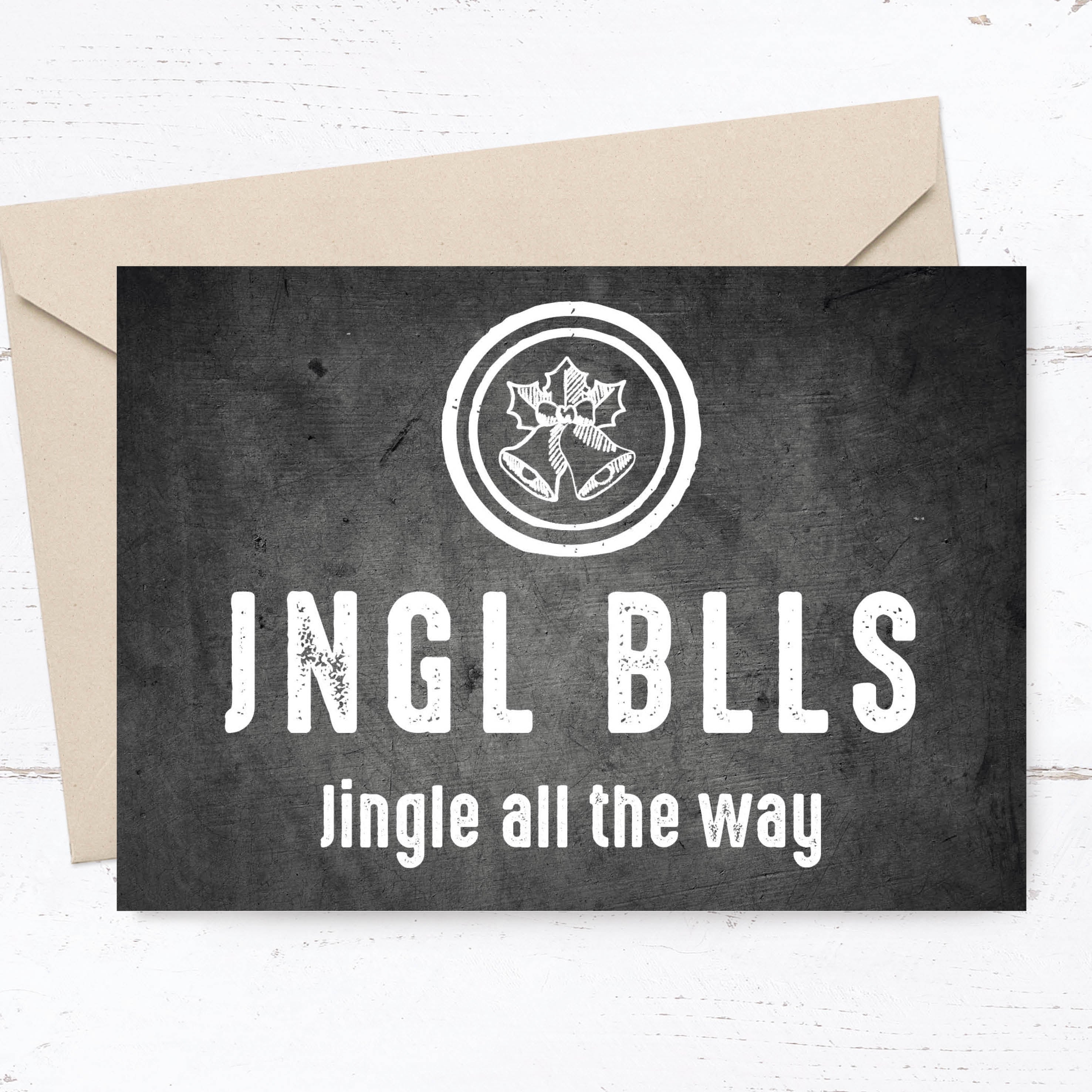 Weihnachts - Postkarte: Jingle Bells - Individuelle Einladung
